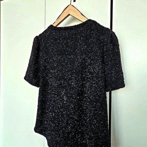Black Shimmer Textured Top